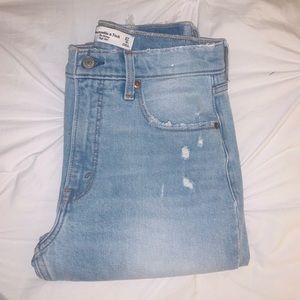 A&F High Rise Ripped Skinny Jean